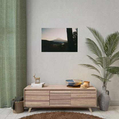Mount Fuji Sunset Poster — Vintage-Style Japanese Landscape Print (use film camera)