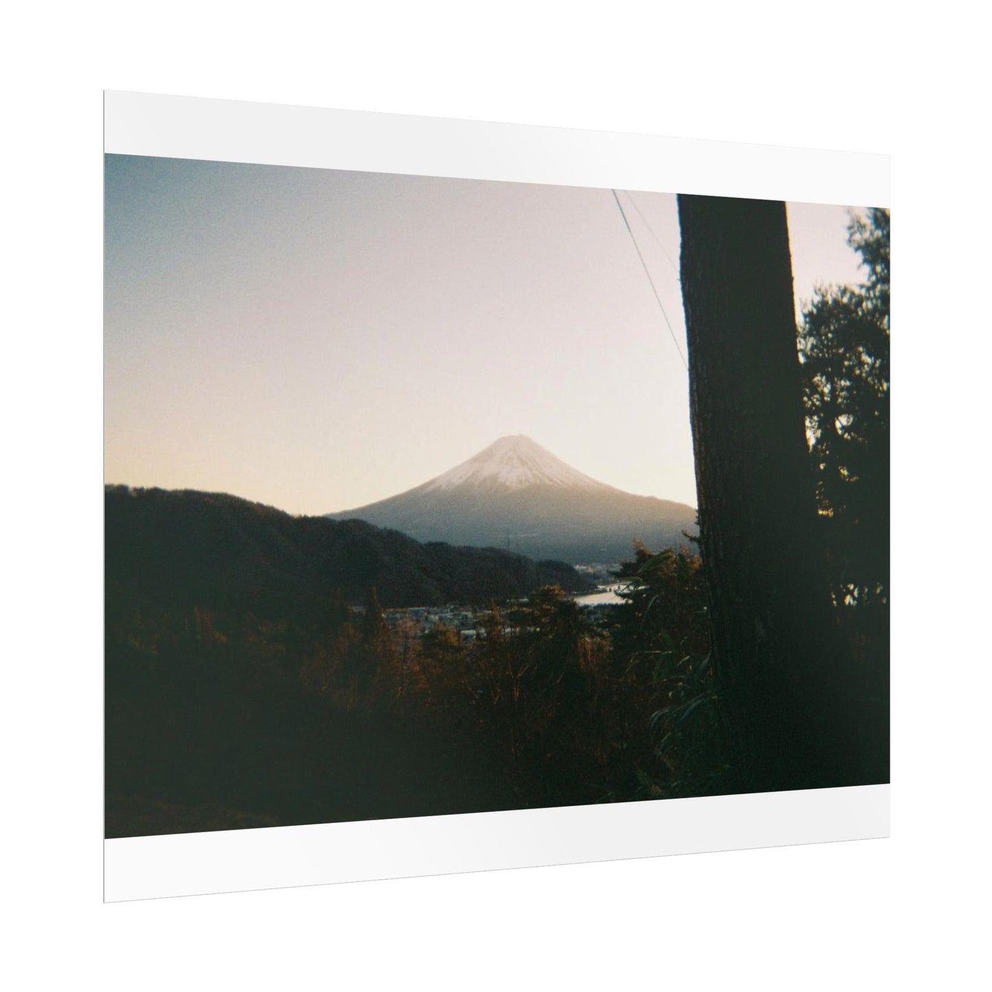 Mount Fuji Sunset Poster — Vintage-Style Japanese Landscape Print (use film camera)