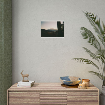 Mount Fuji Sunset Poster — Vintage-Style Japanese Landscape Print (use film camera)