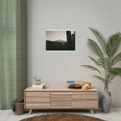 Mount Fuji Sunset Poster — Vintage-Style Japanese Landscape Print (use film camera)