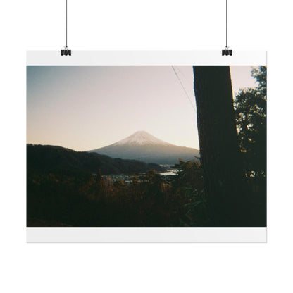 Mount Fuji Sunset Poster — Vintage-Style Japanese Landscape Print (use film camera)