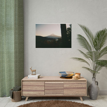 Mount Fuji Sunset Poster — Vintage-Style Japanese Landscape Print (use film camera)