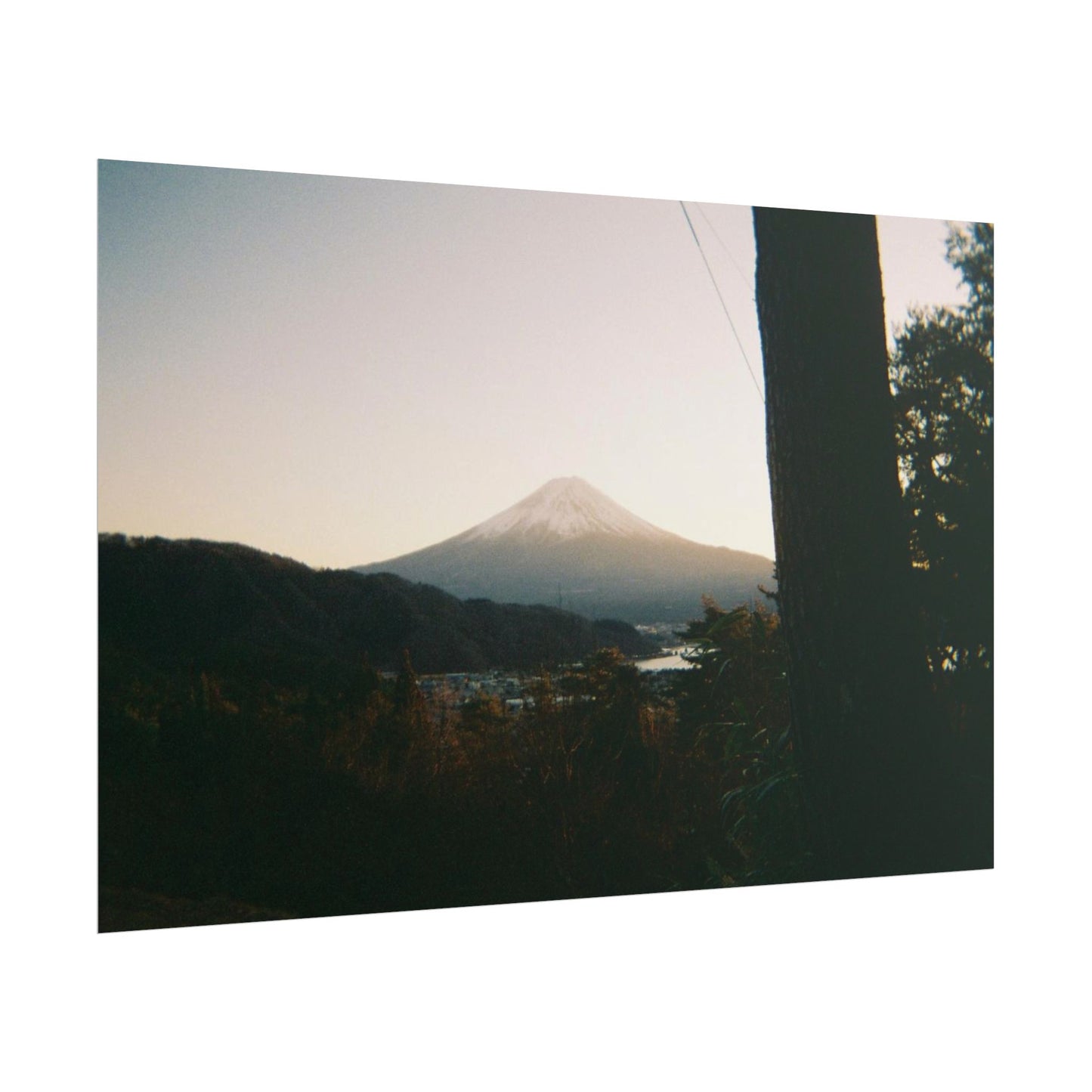 Mount Fuji Sunset Poster — Vintage-Style Japanese Landscape Print (use film camera)