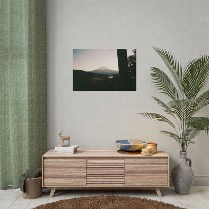 Mount Fuji Sunset Poster — Vintage-Style Japanese Landscape Print (use film camera)