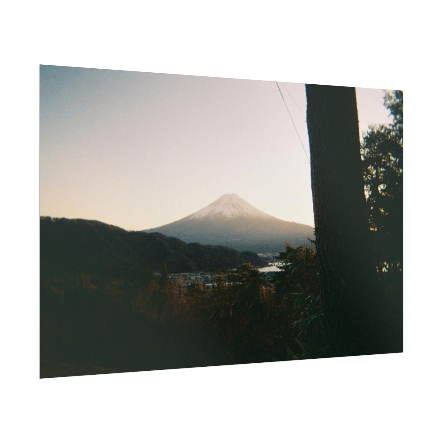 Mount Fuji Sunset Poster — Vintage-Style Japanese Landscape Print (use film camera)