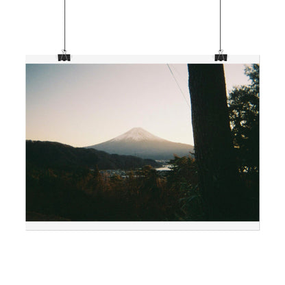 Mount Fuji Sunset Poster — Vintage-Style Japanese Landscape Print (use film camera)