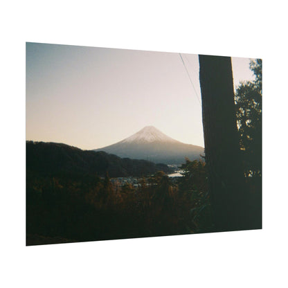 Mount Fuji Sunset Poster — Vintage-Style Japanese Landscape Print (use film camera)